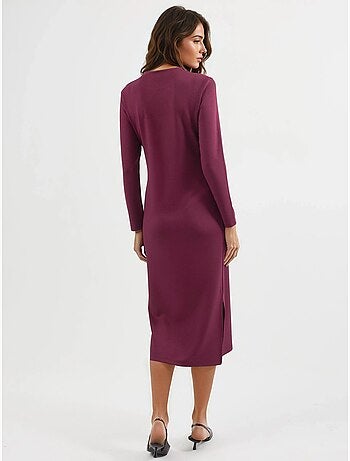Vestido modal touch com racha, coleção bersan hiccup