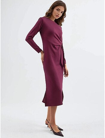 Vestido modal touch com racha, coleção bersan hiccup