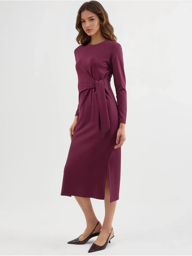 Vestido modal touch com racha, coleção bersan hiccup Vermelho caxemira - Kiabi