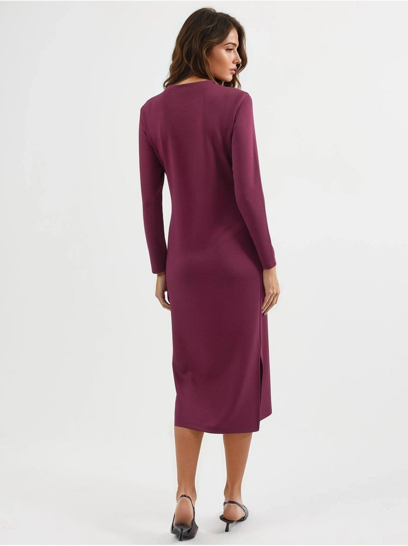 Vestido modal touch com racha, coleção bersan hiccup Vermelho caxemira - Kiabi