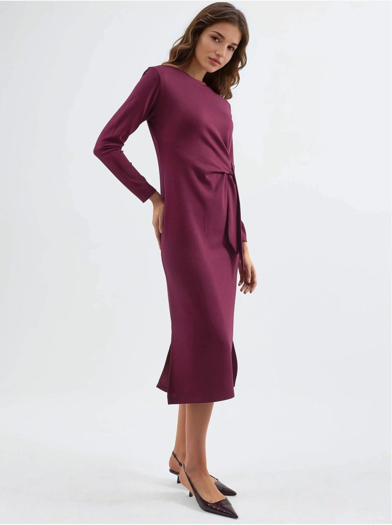 Vestido modal touch com racha, coleção bersan hiccup Vermelho caxemira - Kiabi