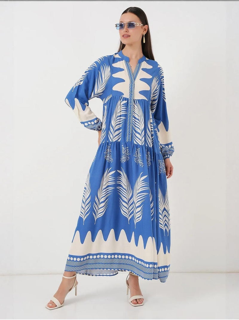 Vestido modesto com padrão autêntico bdart Azul-elétrico - Kiabi