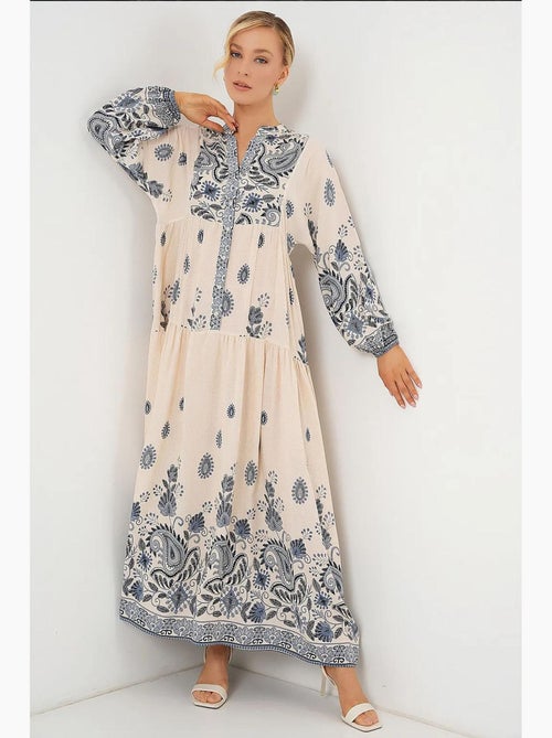 Vestido modesto com padrão autêntico bdart - Kiabi Vestido modesto com padrão autêntico bdart - Kiabi