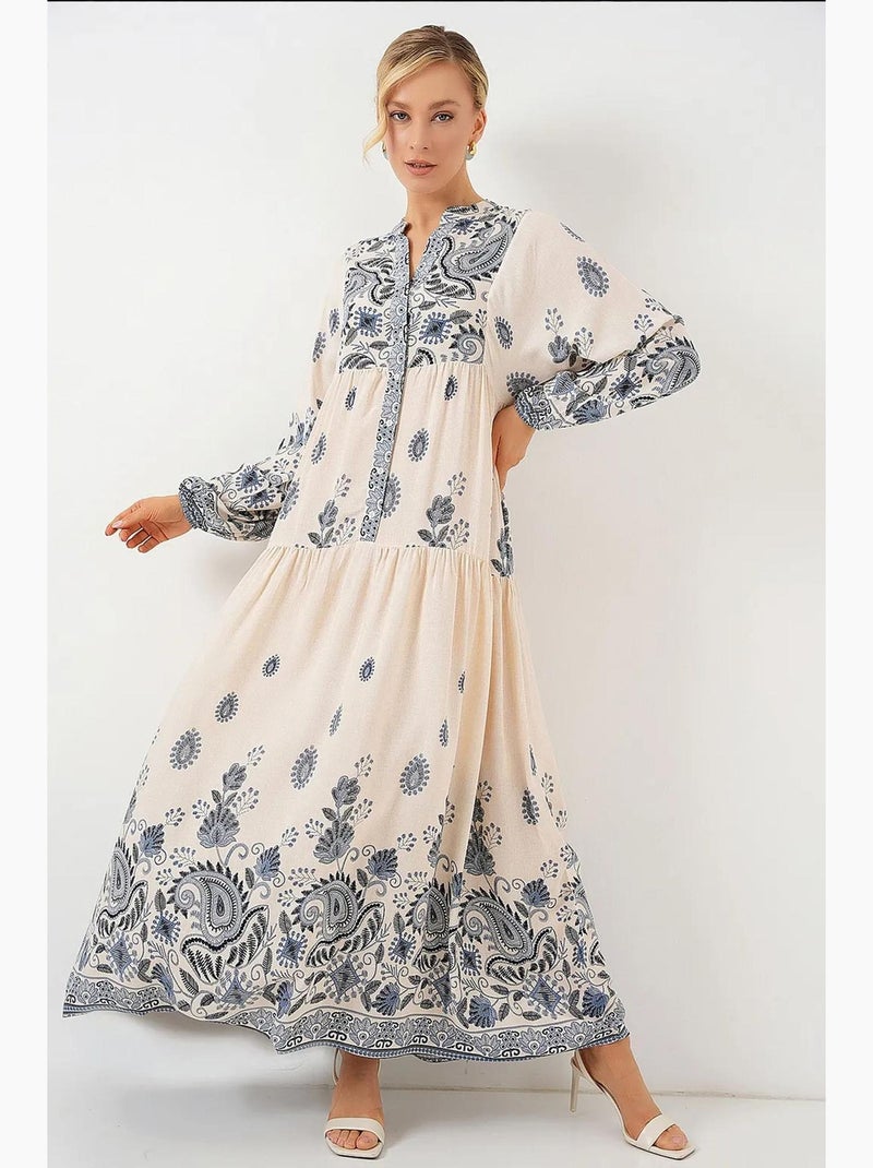 Vestido modesto com padrão autêntico bdart Ecru - Kiabi