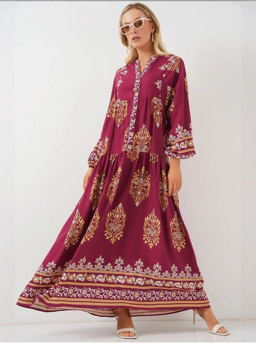 Vestido modesto com padrão autêntico bdart - Kiabi Vestido modesto com padrão autêntico bdart - Kiabi