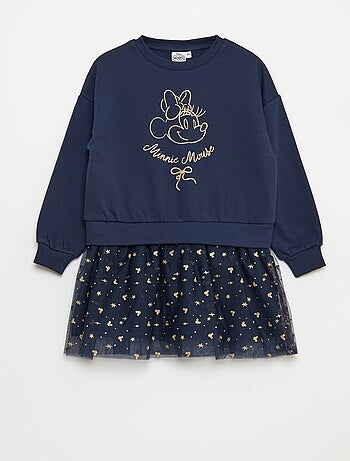 Vestido moletom com efeito 2 em 1 na base 'Minnie' 'Disney'