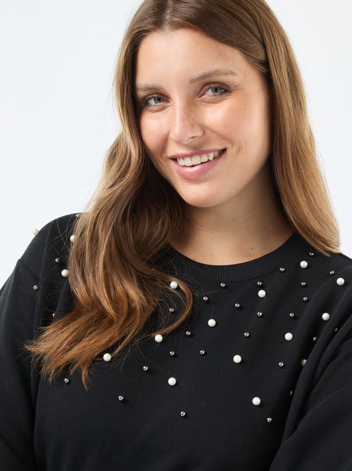 Vestido moletom com pérolas de fantasia 'Only Carmakoma' - Kiabi