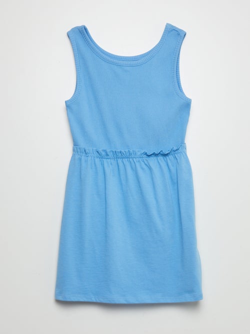 Vestido nervurado sem manga - Kiabi