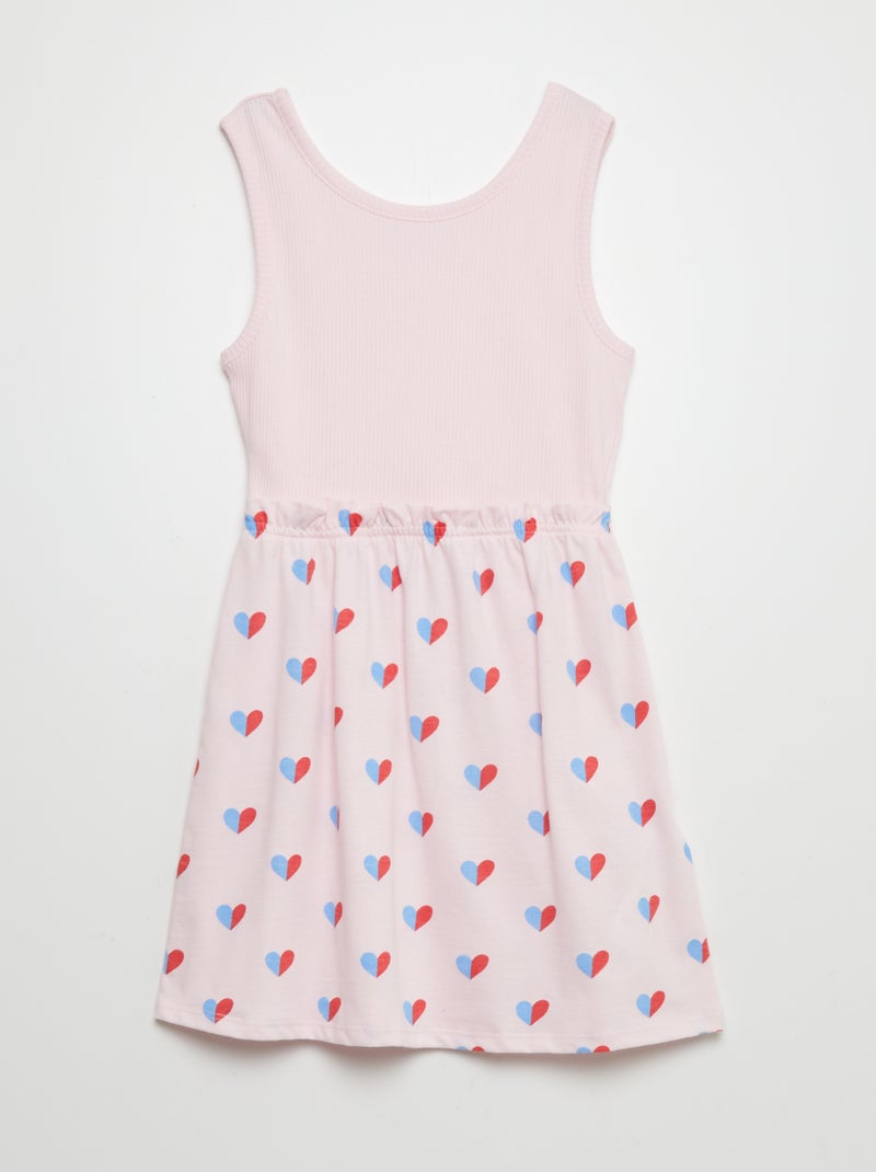Vestido nervurado sem manga BRANCO - Kiabi