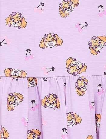 Vestido 'Patrulha Pata' em jérsei estampado com alças