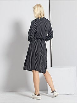 Vestido pelo joelho às riscas 'JDY' - Kiabi