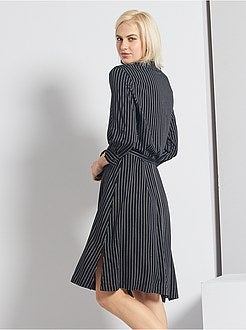 Vestido pelo joelho às riscas 'JDY' - Kiabi