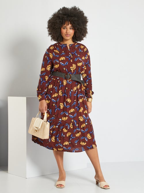 Vestido pelo joelho fluido - Kiabi