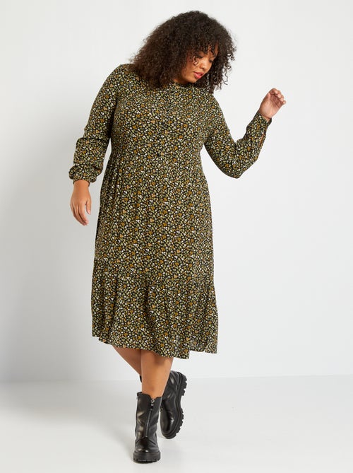Vestido pelo joelho fluido - Kiabi