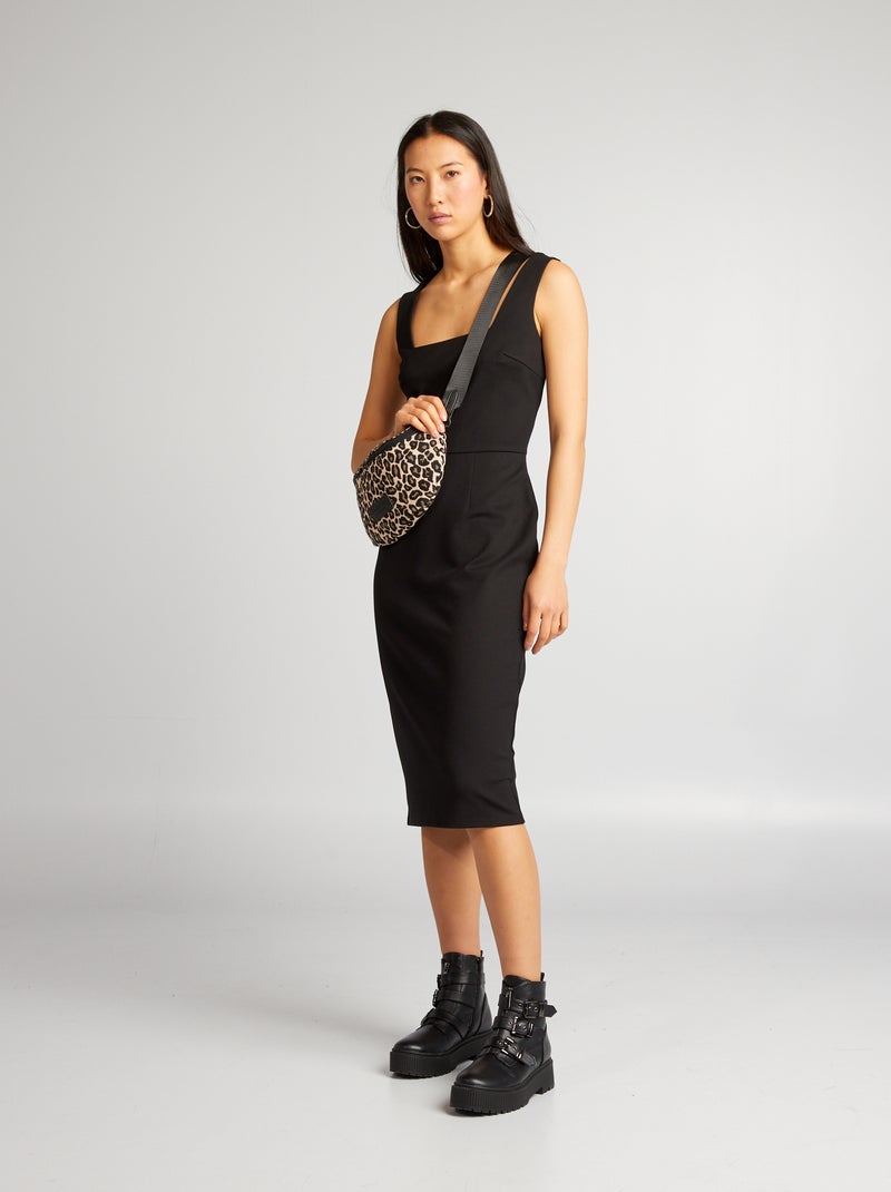Vestido pelo joelho Preto - Kiabi