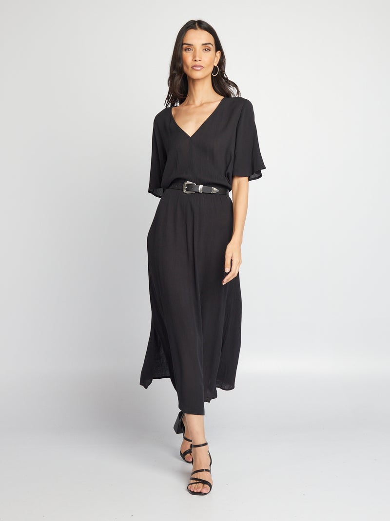 Vestido pelo joelho Preto - Kiabi