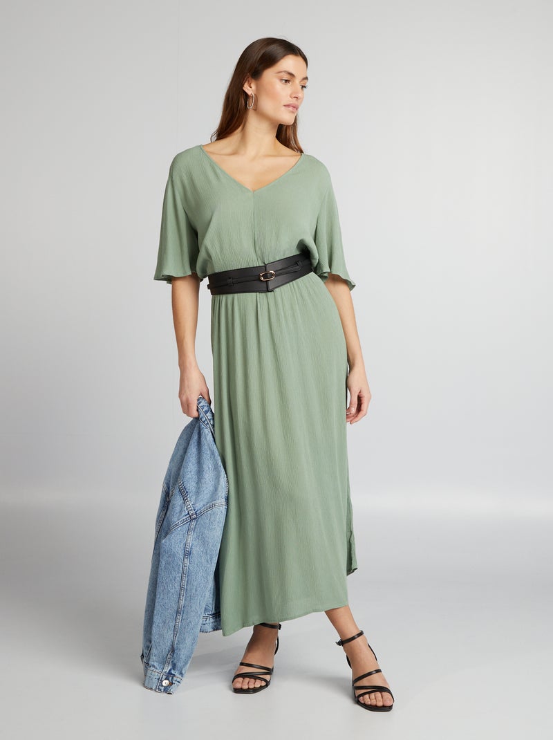 Vestido pelo joelho VERDE - Kiabi