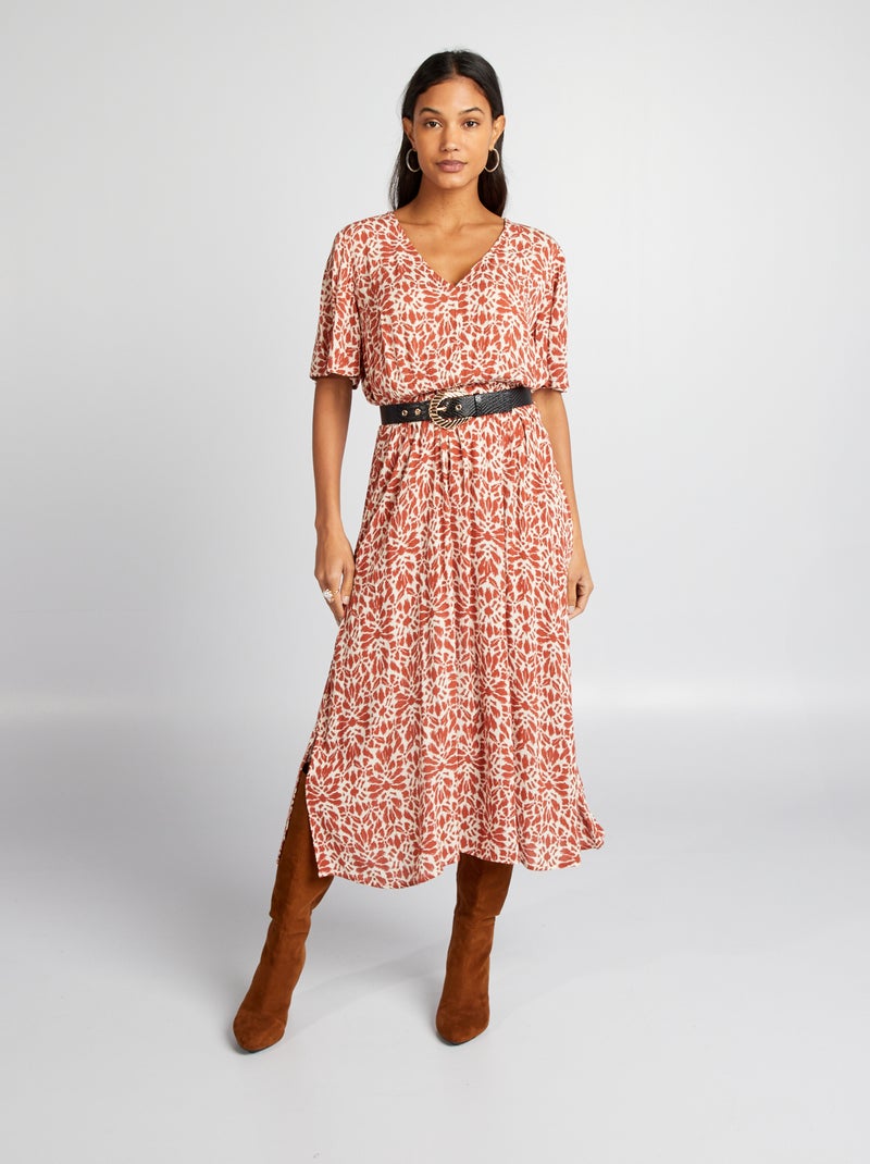 Vestido pelo joelho VERMELHO - Kiabi
