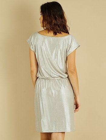 Vestido plissado brilhante - Kiabi