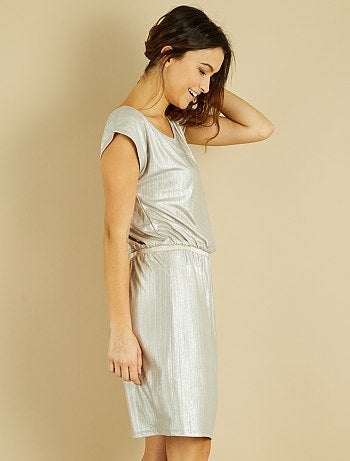 Vestido plissado brilhante - Kiabi