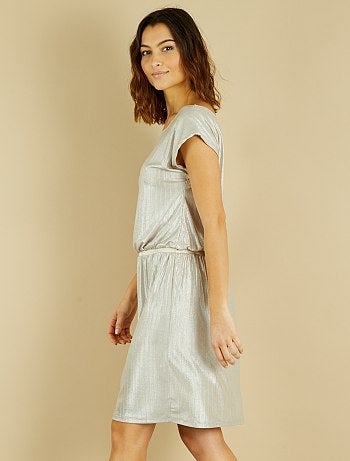 Vestido plissado brilhante - Kiabi