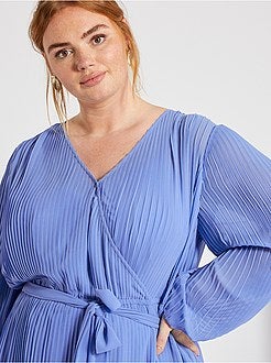 Vestido plissado cruzado - Kiabi