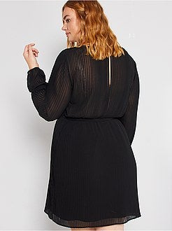 Vestido plissado cruzado - Kiabi