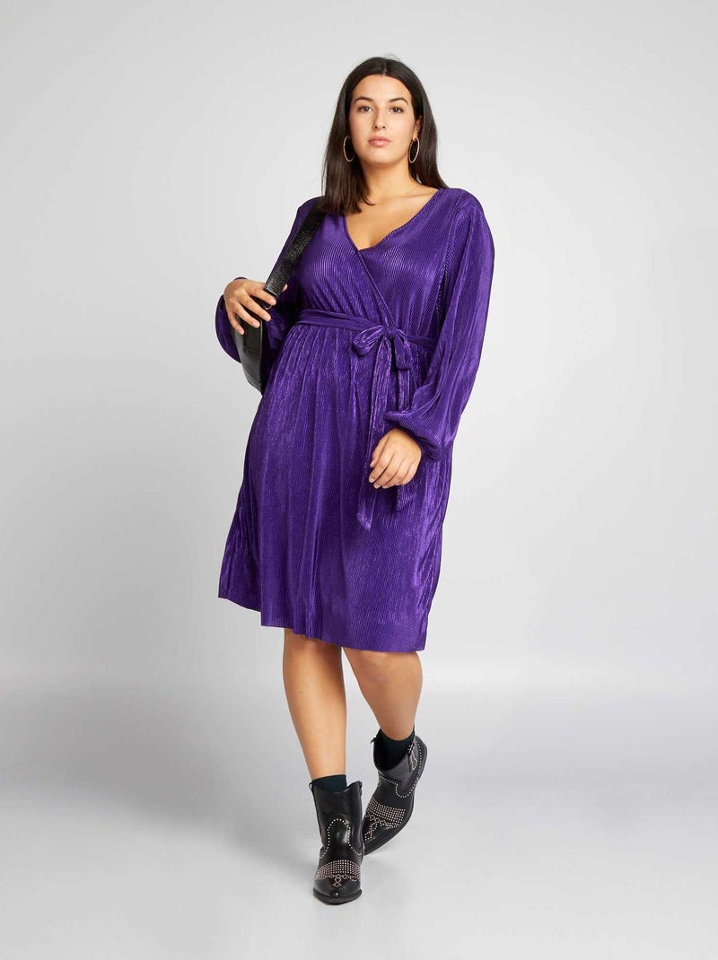 Vestido plissado iridescente VIOLETA - Kiabi