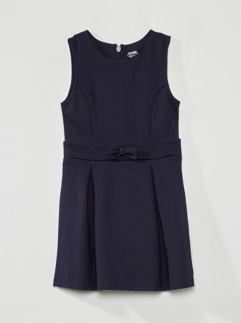 Vestido plissado liso AZUL - Kiabi