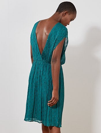 Vestido plissado soltinho - Kiabi