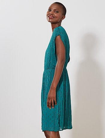 Vestido plissado soltinho - Kiabi