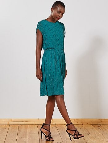 Vestido plissado soltinho - Kiabi