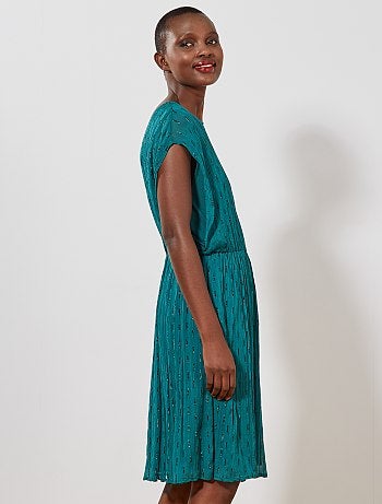 Vestido plissado soltinho - Kiabi