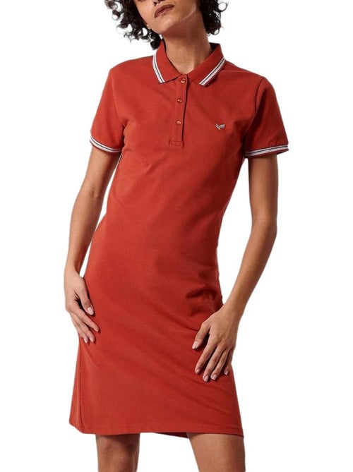 Vestido Polo Terracota para Mulher Kaporal JULIX - Kiabi Vestido Polo Terracota para Mulher Kaporal JULIX - Kiabi