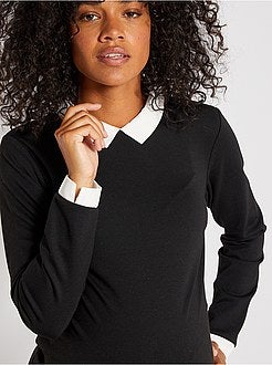 Vestido pré-mamã com gola claudine - Kiabi