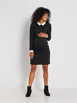 Vestido pré-mamã com gola claudine - Kiabi