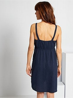 Vestido pré-mamã em gaze de algodão - Kiabi