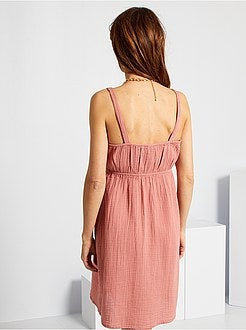 Vestido pré-mamã em gaze de algodão - Kiabi