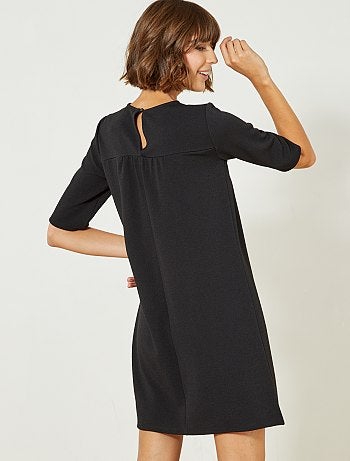 Mulher do 34 até 48 - Vestido preto com pormenor frontal - Kiabi