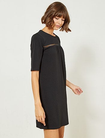 Mulher do 34 até 48 - Vestido preto com pormenor frontal - Kiabi