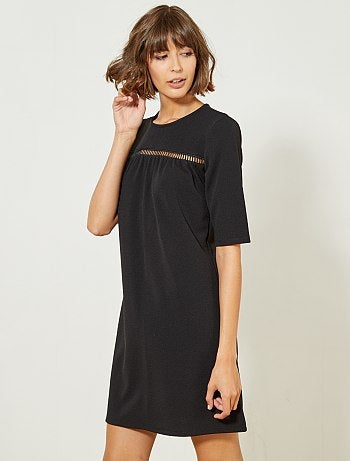 Mulher do 34 até 48 - Vestido preto com pormenor frontal - Kiabi