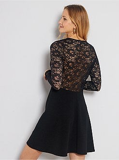 Vestido preto em renda - Kiabi