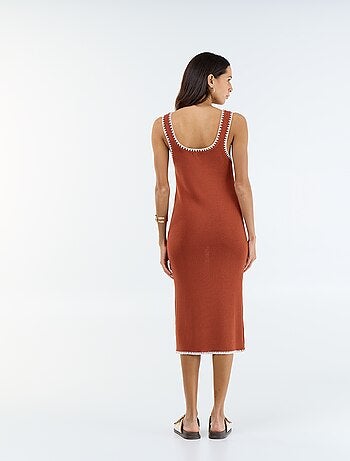 Vestido reto em malha de tricô