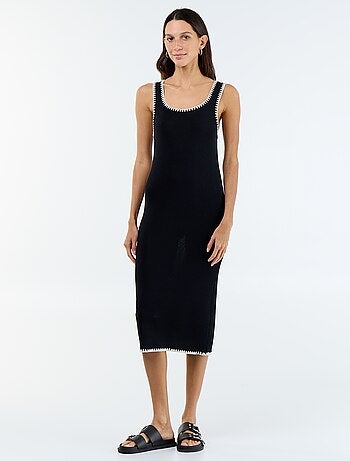 Vestido reto em malha de tricô