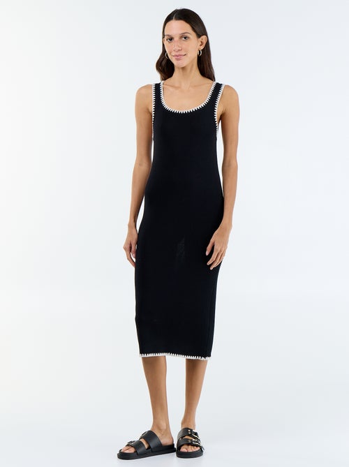 Vestido reto em malha de tricô - Kiabi