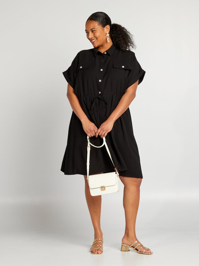Vestido saariano curto Preto - Kiabi