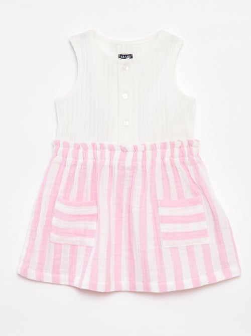 Vestido sem mangas às riscas - Kiabi