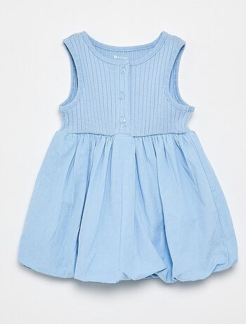 Vestido sem mangas bi-material