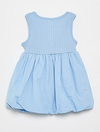 Vestido sem mangas bi-material