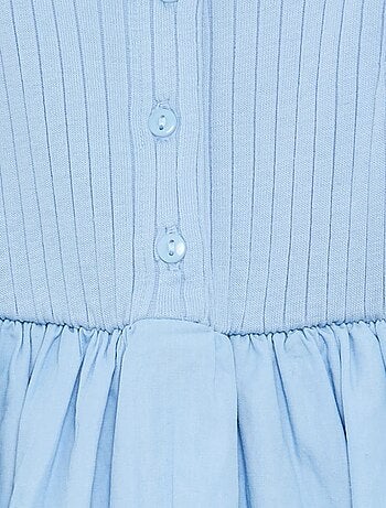 Vestido sem mangas bi-material